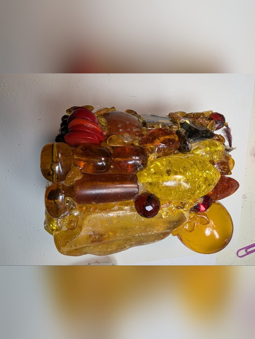 Wendy Gell Magnificent large amber cuff4 inches wide.